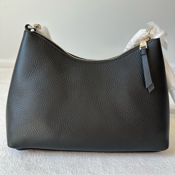 Kate Spade NWT Black Leather Zippy Convertible Crossbody Top Zip Bag K9374 - Picture 8 of 16